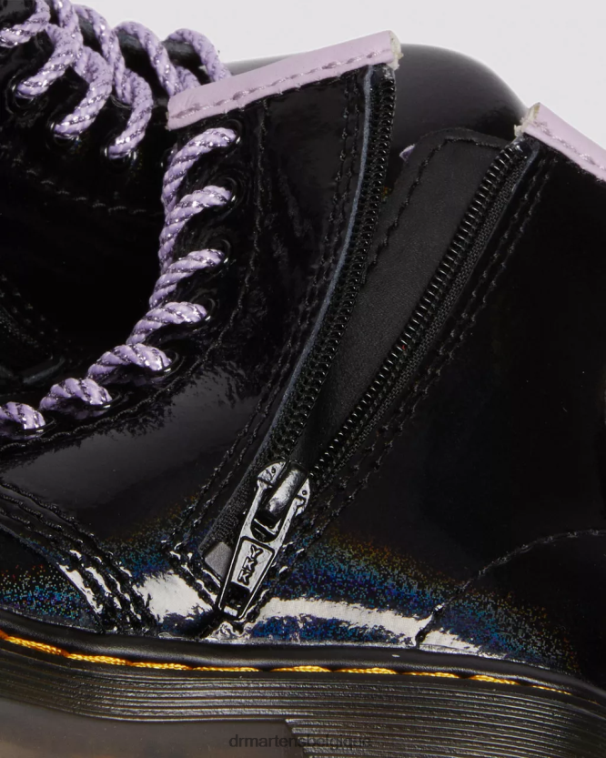 chaussure être Dr. Martens enfants bottes à lacets 1460 à cœur scintillant pour tout-petit galaxie chatoyante noire et lilas 6RFZX0422