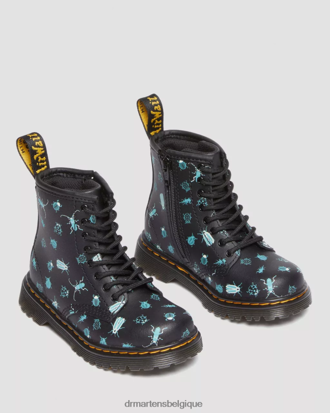 chaussure être Dr. Martens enfants bottes à lacets 1460 qui brillent dans le noir pour tout-petit mash up floral noir k hydro 6RFZX0420