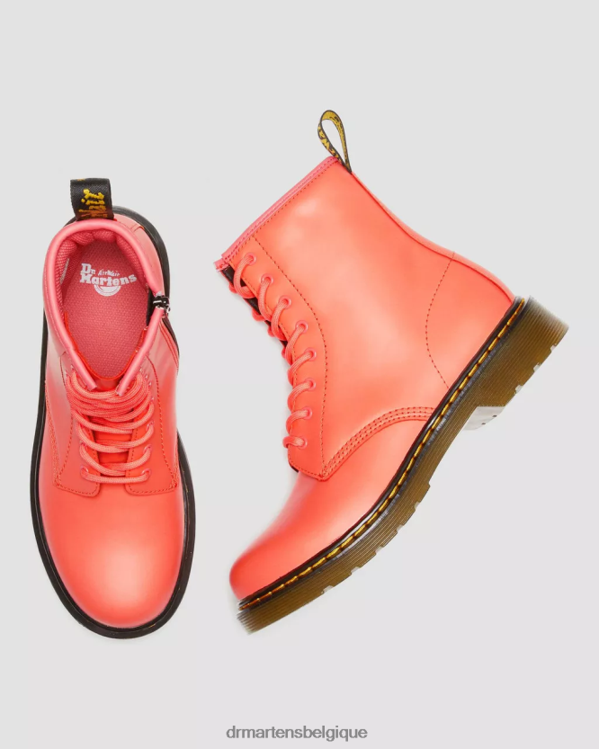 chaussure être Dr. Martens enfants bottes à lacets en cuir 1460 Romario pour jeunes corail Romario 6RFZX0469