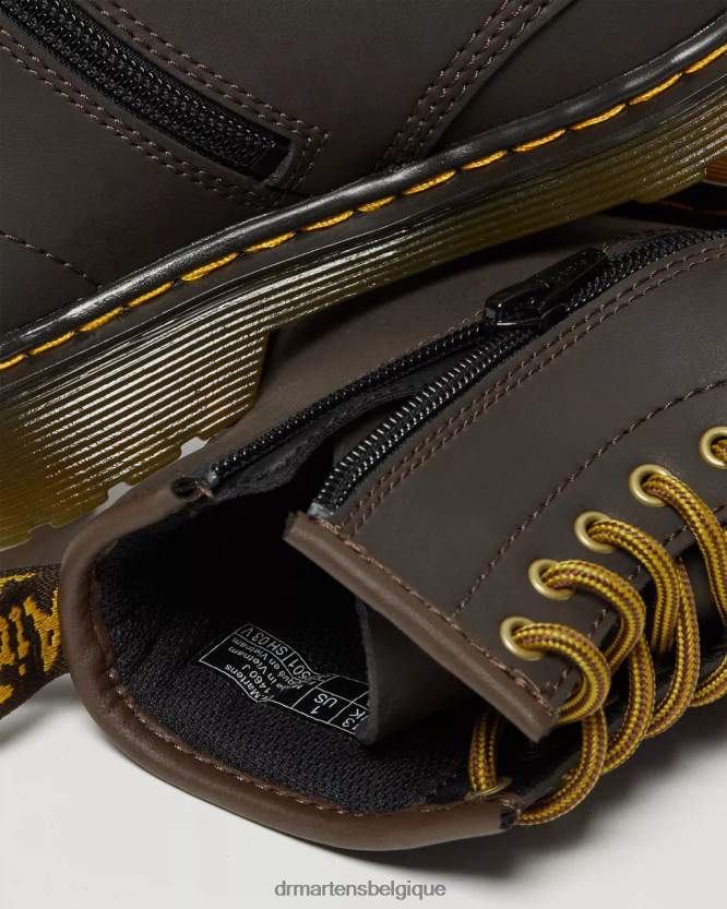 chaussure être Dr. Martens enfants bottes à lacets en cuir junior 1460 wildhorse Lampe cheval sauvage marron foncé 6RFZX0440