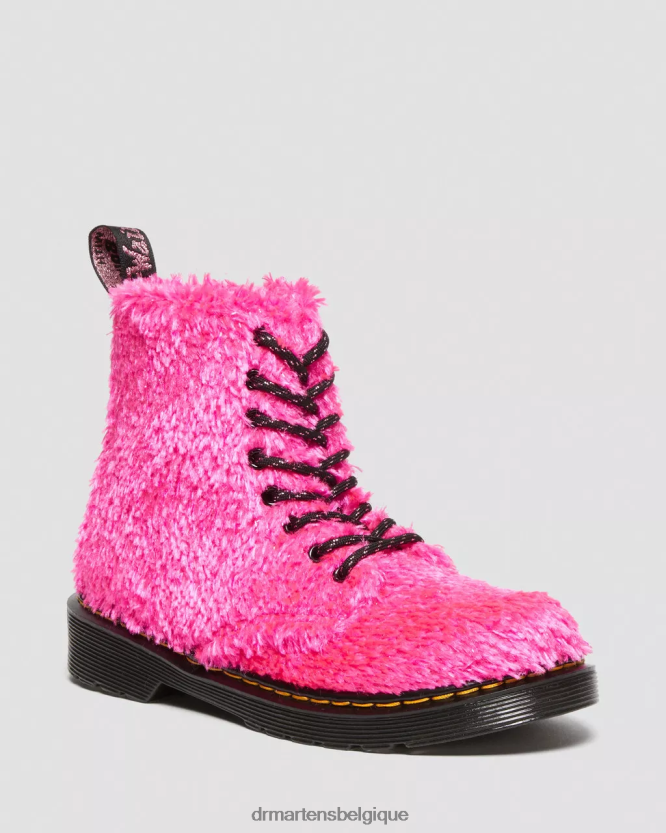 chaussure être Dr. Martens enfants bottes à lacets en fourrure de guirlandes junior 1460 pascal fourrure de guirlandes roses 6RFZX0458