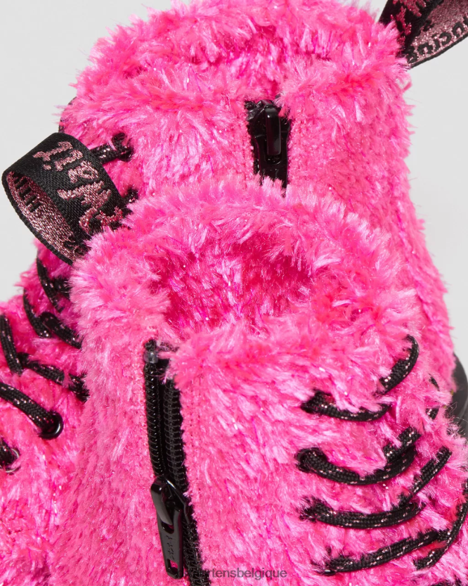 chaussure être Dr. Martens enfants bottes à lacets en fourrure de guirlandes junior 1460 pascal fourrure de guirlandes roses 6RFZX0458