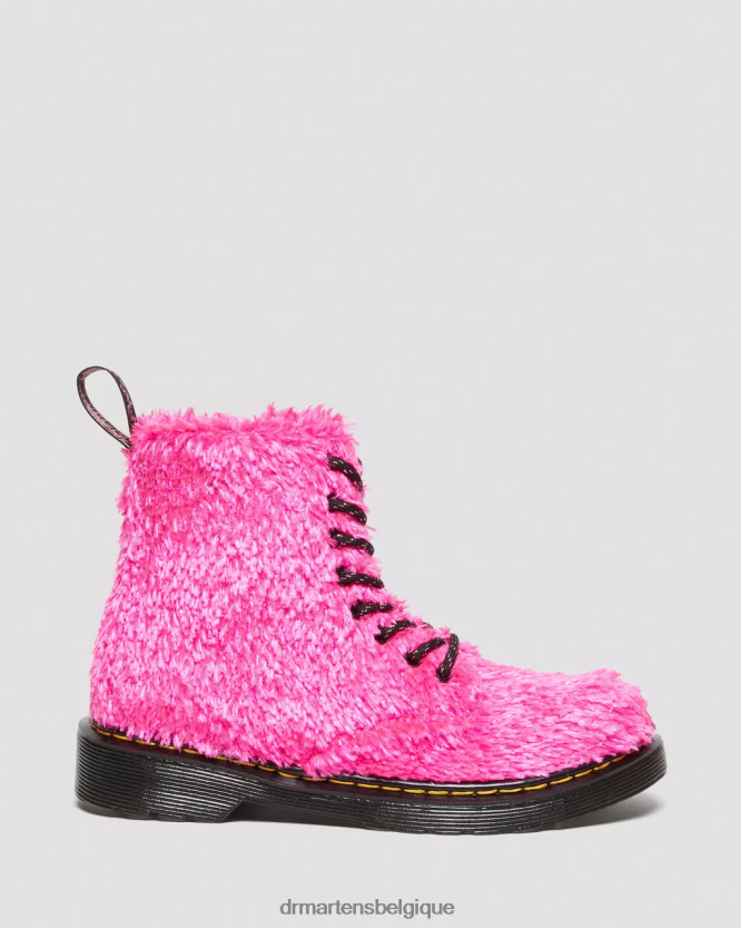 chaussure être Dr. Martens enfants bottes à lacets en fourrure de guirlandes junior 1460 pascal fourrure de guirlandes roses 6RFZX0458