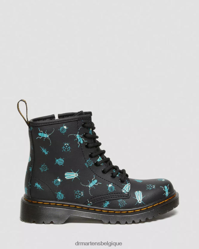 chaussure être Dr. Martens enfants bottes à lacets junior 1460 qui brillent dans le noir mash up floral noir k hydro 6RFZX0421
