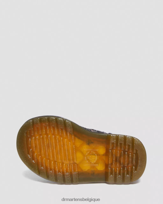 chaussure être Dr. Martens enfants bottes à lacets métallisées froissées 1460 pour bébé froissé disco noir 6RFZX0400