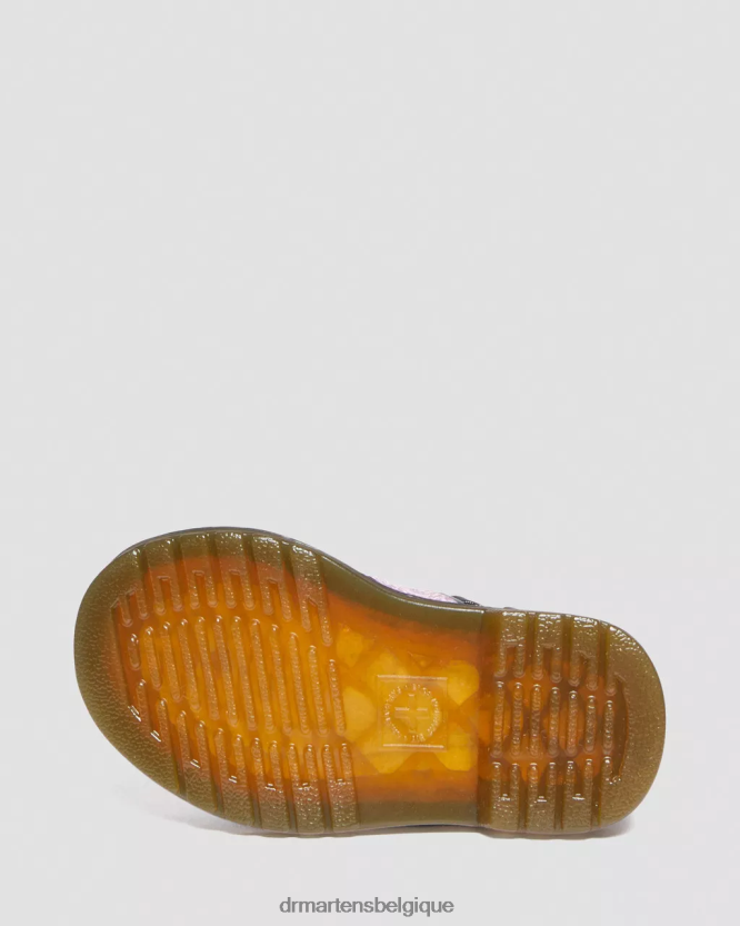 chaussure être Dr. Martens enfants bottes à lacets métallisées froissées 1460 pour bébé froissé disco rose 6RFZX0398