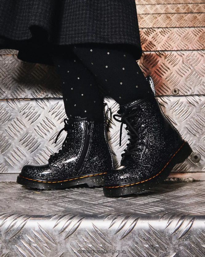 chaussure être Dr. Martens enfants bottines 1460 à lacets et paillettes pour tout-petit paillettes cosmiques noires 6RFZX0403