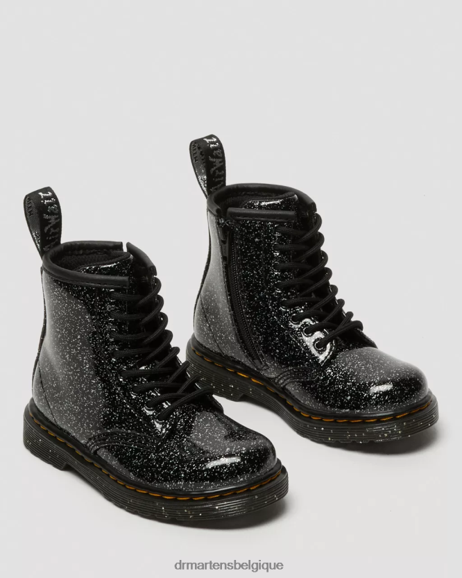chaussure être Dr. Martens enfants bottines 1460 à lacets et paillettes pour tout-petit paillettes cosmiques noires 6RFZX0403