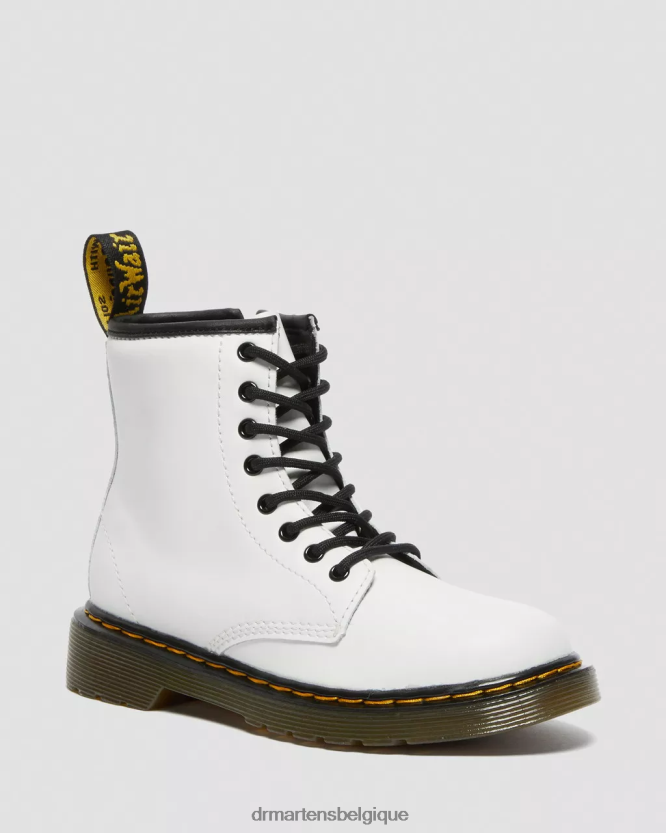 chaussure être Dr. Martens enfants bottines à lacets en cuir junior 1460 romario blanc 6RFZX0434