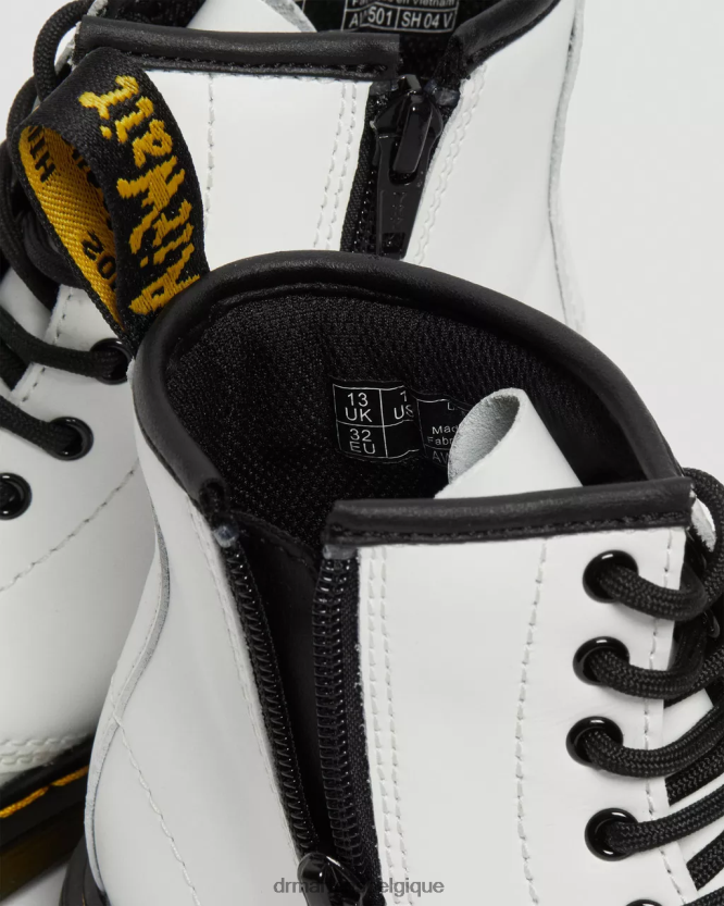 chaussure être Dr. Martens enfants bottines à lacets en cuir junior 1460 romario blanc 6RFZX0434