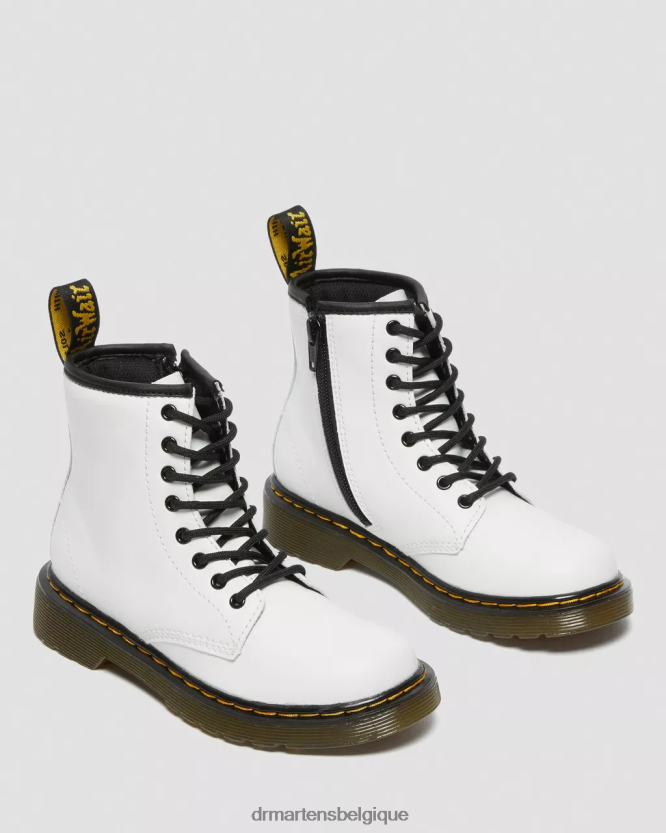 chaussure être Dr. Martens enfants bottines à lacets en cuir junior 1460 romario blanc 6RFZX0434