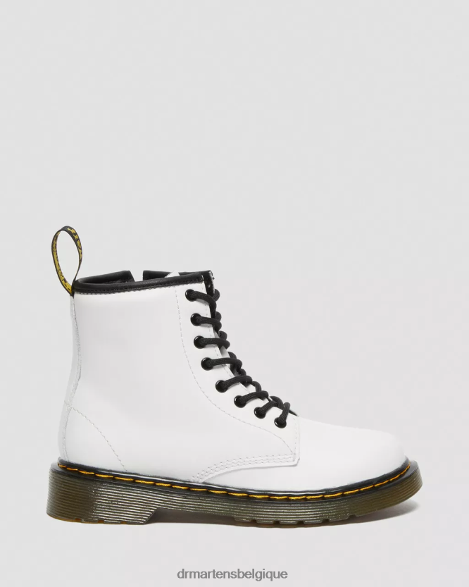 chaussure être Dr. Martens enfants bottines à lacets en cuir junior 1460 romario blanc 6RFZX0434