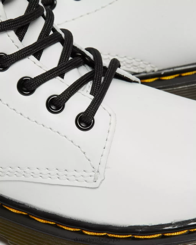 chaussure être Dr. Martens enfants bottines à lacets en cuir junior 1460 romario blanc 6RFZX0434