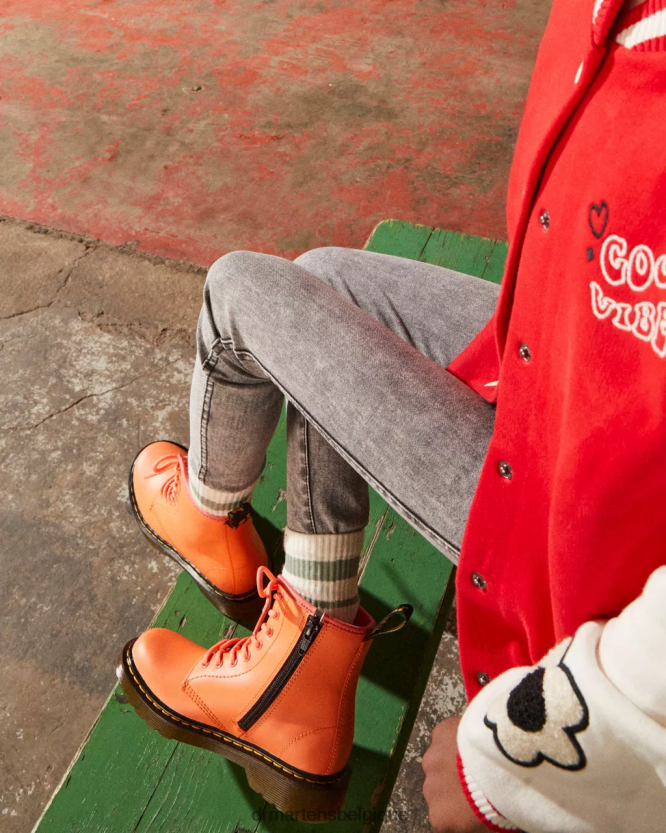 chaussure être Dr. Martens enfants bottines à lacets en cuir junior 1460 softy t corail doux t 6RFZX0445