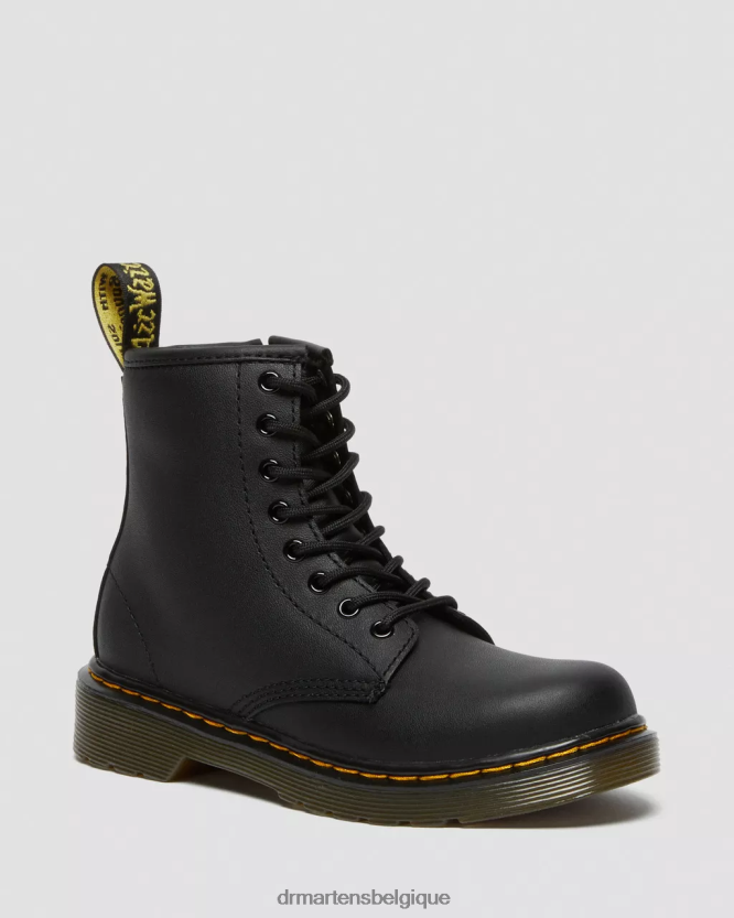 chaussure être Dr. Martens enfants bottines à lacets en cuir junior 1460 softy t noir doux t 6RFZX0424