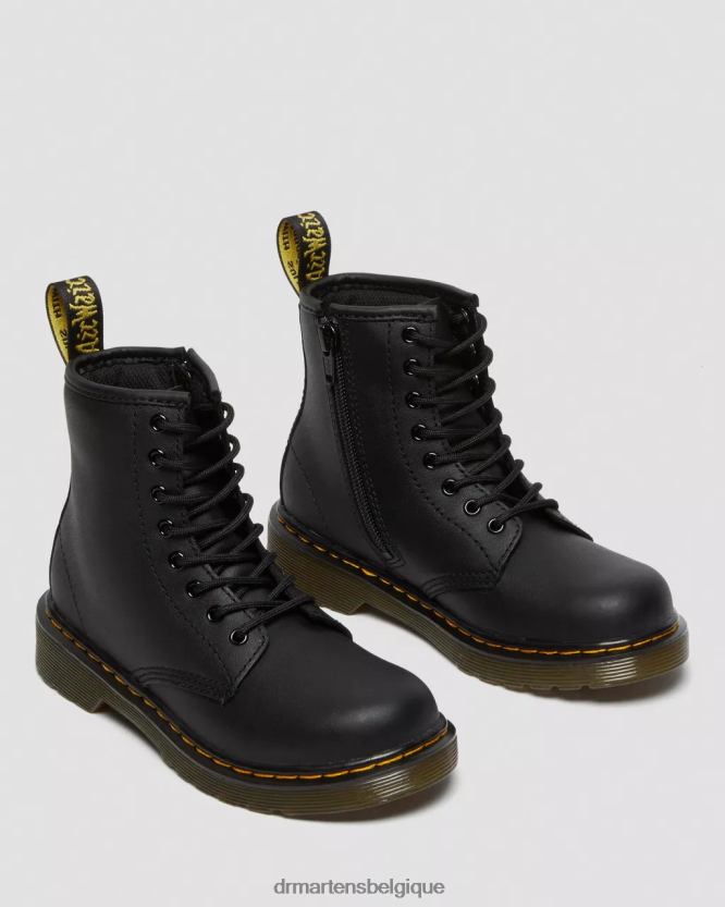chaussure être Dr. Martens enfants bottines à lacets en cuir junior 1460 softy t noir doux t 6RFZX0424