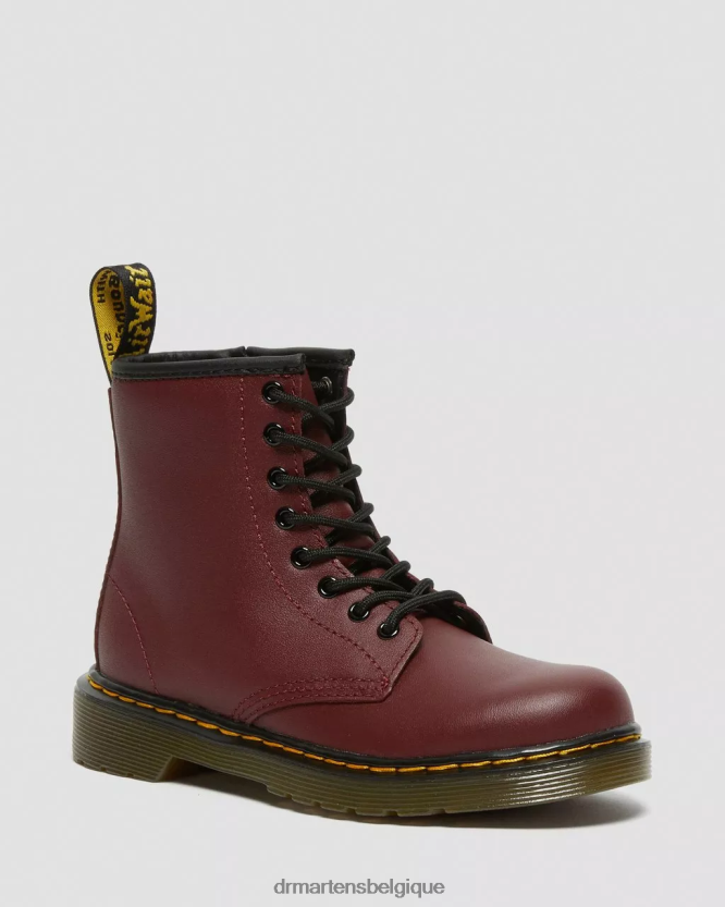 chaussure être Dr. Martens enfants bottines à lacets en cuir junior 1460 softy t rouge cerise softy t 6RFZX0425
