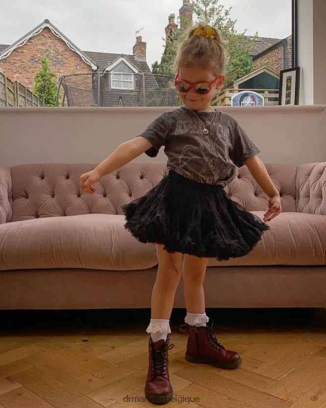 chaussure être Dr. Martens enfants bottines à lacets en cuir junior 1460 softy t rouge cerise softy t 6RFZX0425