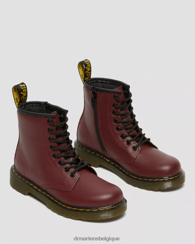 chaussure être Dr. Martens enfants bottines à lacets en cuir junior 1460 softy t rouge cerise softy t 6RFZX0425
