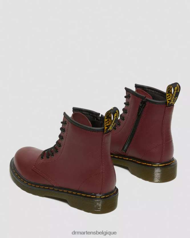 chaussure être Dr. Martens enfants bottines à lacets en cuir junior 1460 softy t rouge cerise softy t 6RFZX0425