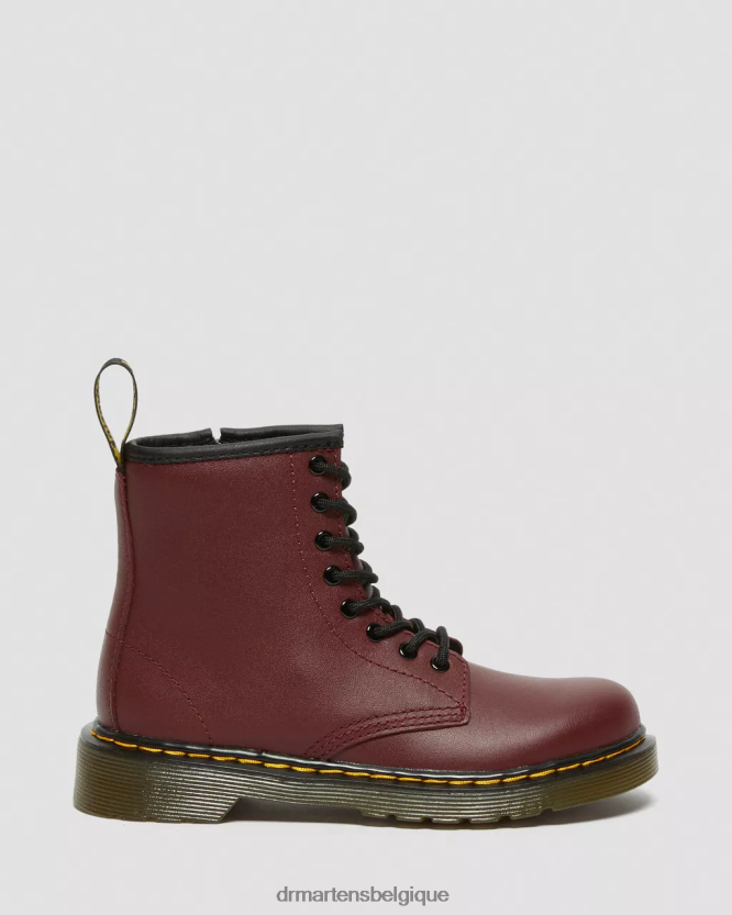 chaussure être Dr. Martens enfants bottines à lacets en cuir junior 1460 softy t rouge cerise softy t 6RFZX0425