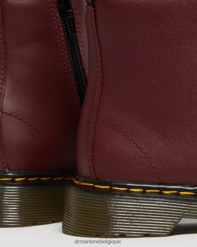 chaussure être Dr. Martens enfants bottines à lacets en cuir junior 1460 softy t rouge cerise softy t 6RFZX0425