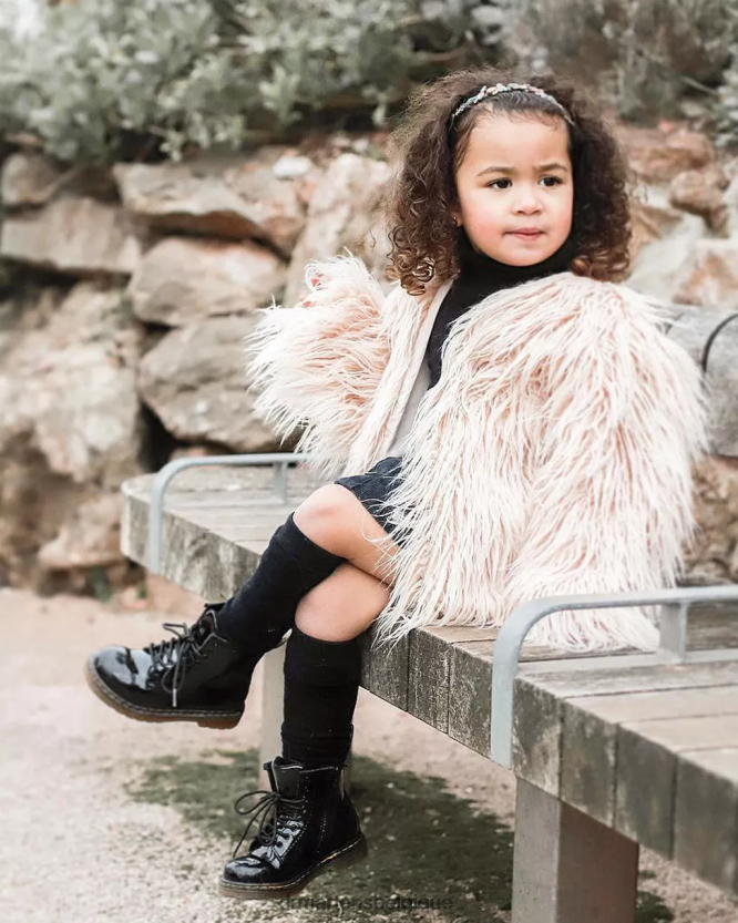 chaussure être Dr. Martens enfants bottines à lacets en cuir verni 1460 pour enfant Lucido noir et lampe vernie 6RFZX0404