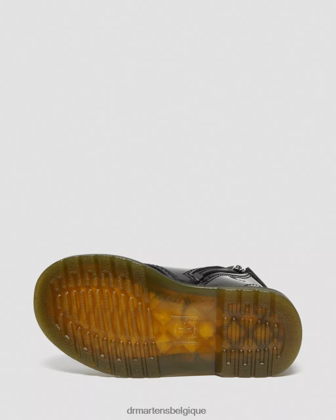chaussure être Dr. Martens enfants bottines à lacets en cuir verni 1460 pour enfant Lucido noir et lampe vernie 6RFZX0404