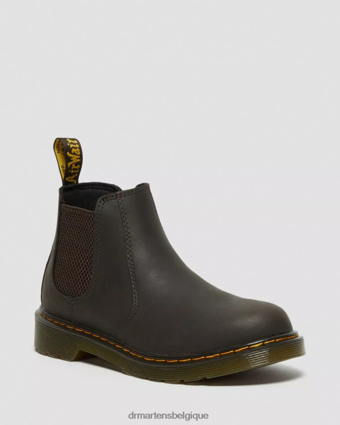 chaussure être Dr. Martens enfants bottes chelsea en cuir Wildhorse 2976 pour jeunes Lampe cheval sauvage marron foncé 6RFZX0461