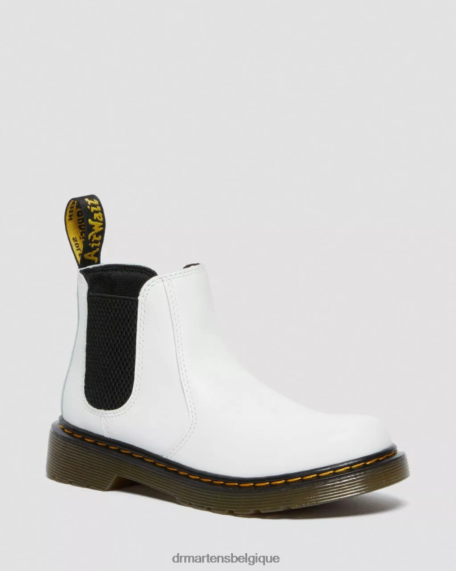 chaussure être Dr. Martens enfants bottines chelsea en cuir junior 2976 romario blanc 6RFZX0455