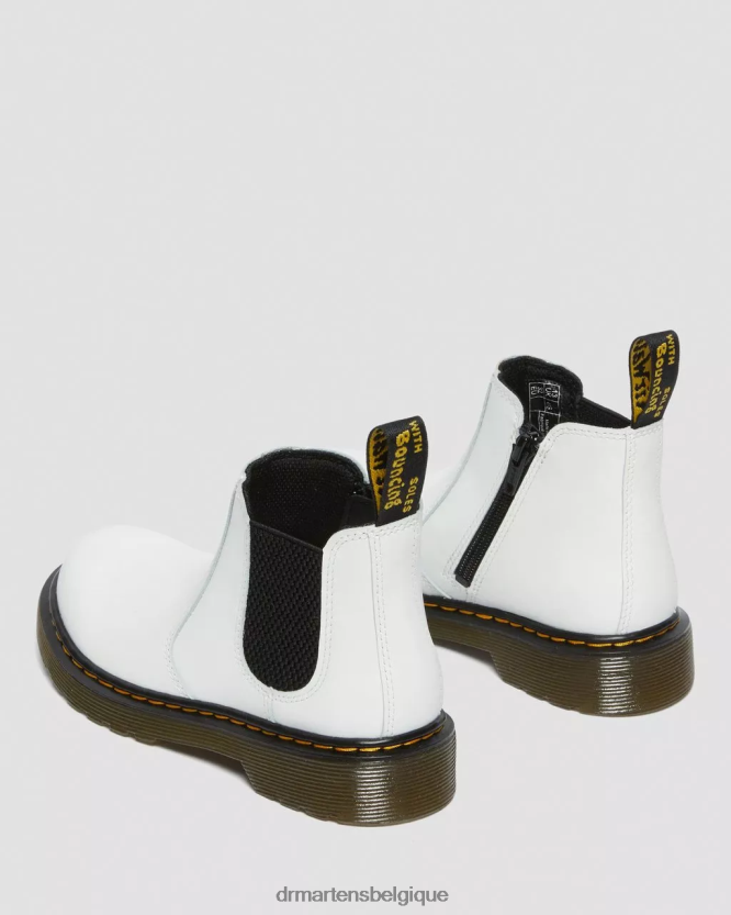 chaussure être Dr. Martens enfants bottines chelsea en cuir junior 2976 romario blanc 6RFZX0455
