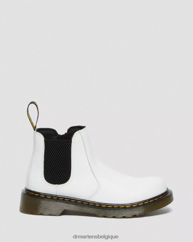 chaussure être Dr. Martens enfants bottines chelsea en cuir junior 2976 romario blanc 6RFZX0455