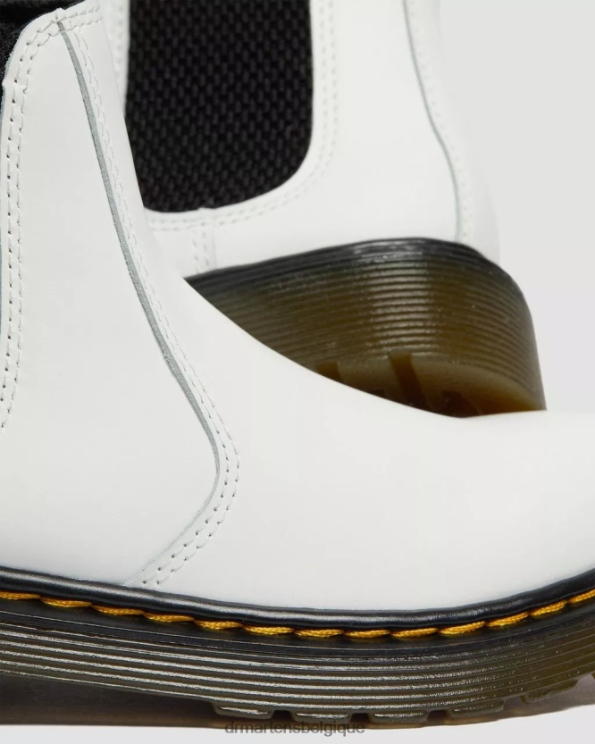 chaussure être Dr. Martens enfants bottines chelsea en cuir junior 2976 romario blanc 6RFZX0455