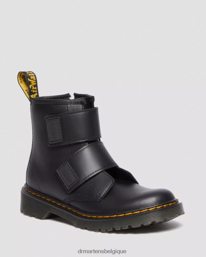 chaussure être Dr. Martens enfants bottes junior 1460 en cuir à double bride romario noir 6RFZX0432