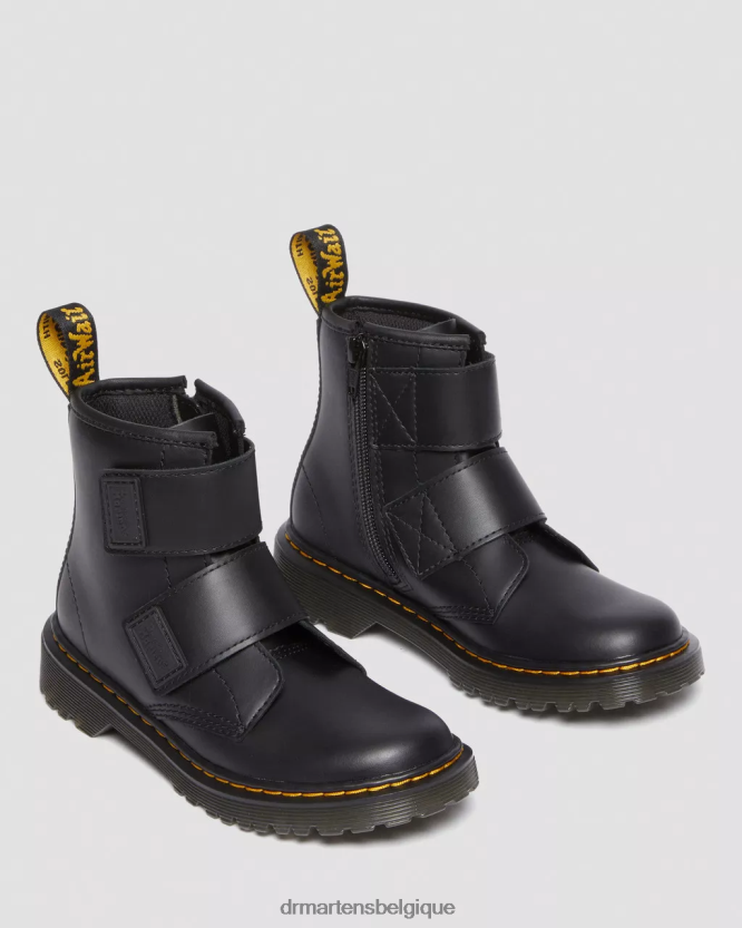 chaussure être Dr. Martens enfants bottes junior 1460 en cuir à double bride romario noir 6RFZX0432