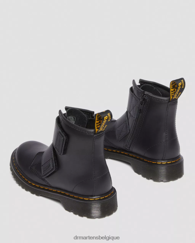 chaussure être Dr. Martens enfants bottes junior 1460 en cuir à double bride romario noir 6RFZX0432
