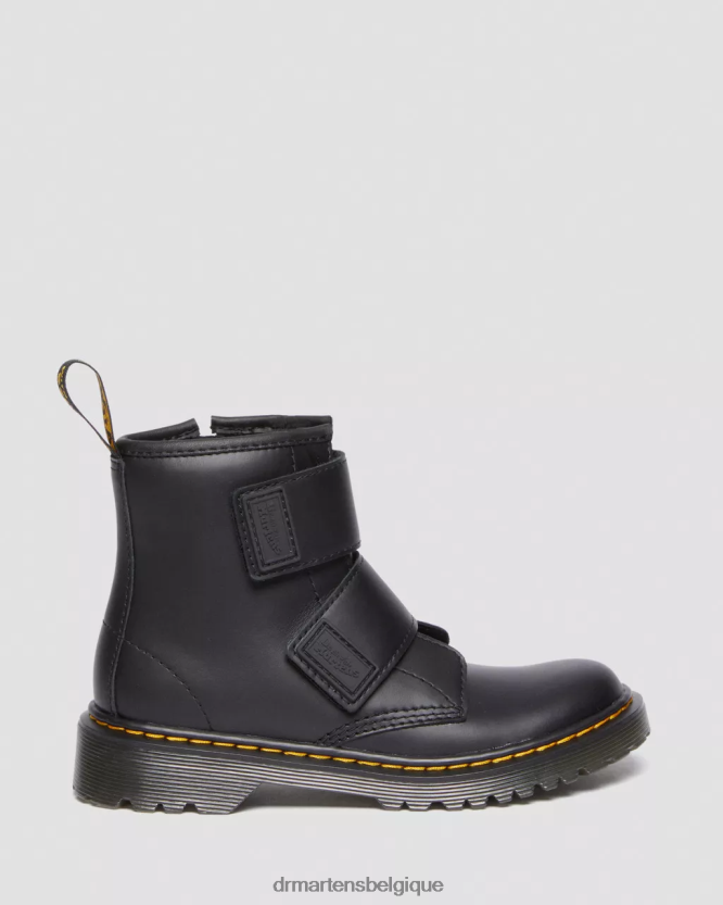 chaussure être Dr. Martens enfants bottes junior 1460 en cuir à double bride romario noir 6RFZX0432