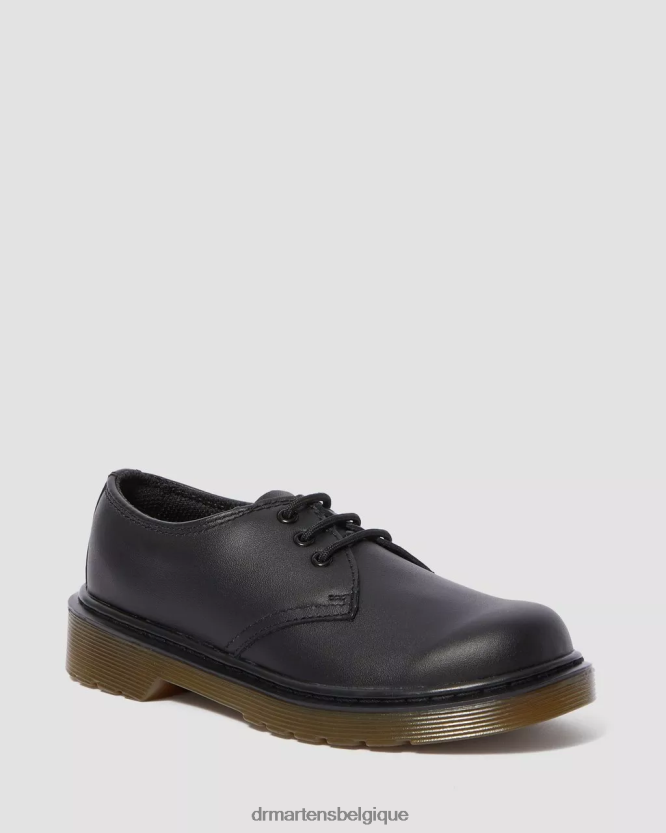 chaussure être Dr. Martens enfants chaussures richelieu en cuir 1461 junior noir doux t 6RFZX0443