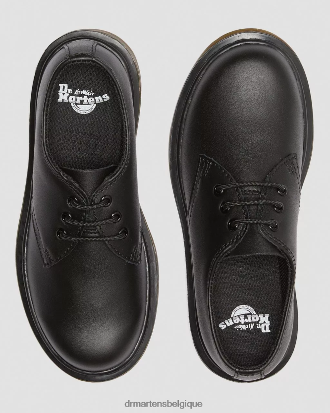 chaussure être Dr. Martens enfants chaussures richelieu en cuir 1461 junior noir doux t 6RFZX0443