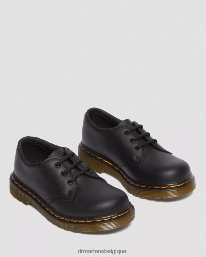 chaussure être Dr. Martens enfants chaussures richelieu en cuir 1461 softy t pour tout-petit noir doux t 6RFZX0405