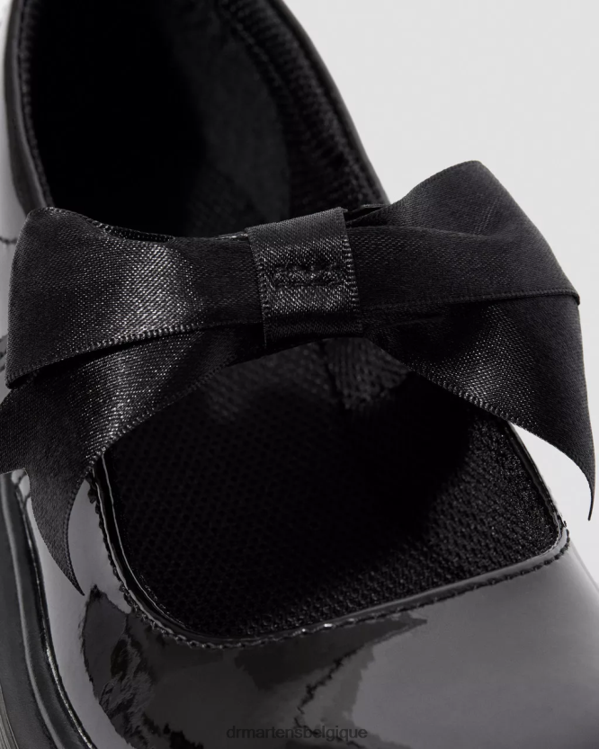 chaussure être Dr. Martens enfants chaussures mary jane en cuir verni junior maccy ii Lucido noir et lampe vernie 6RFZX0435