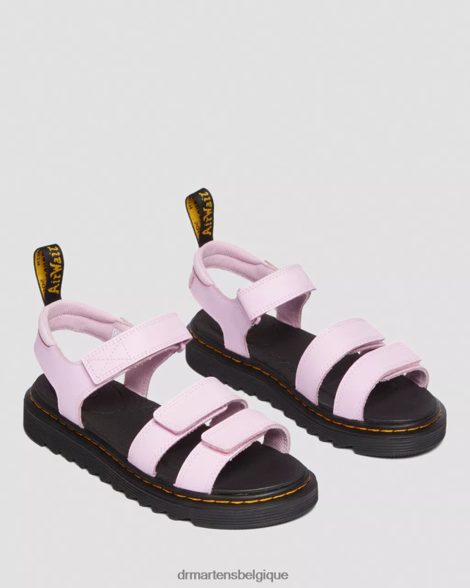 chaussure être Dr. Martens enfants Klaire - Athena - Sandales à brides en cuir Athéna rose pâle 6RFZX0460