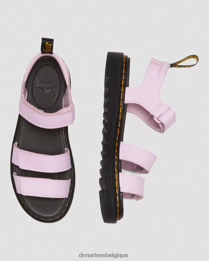 chaussure être Dr. Martens enfants Klaire - Athena - Sandales à brides en cuir Athéna rose pâle 6RFZX0460