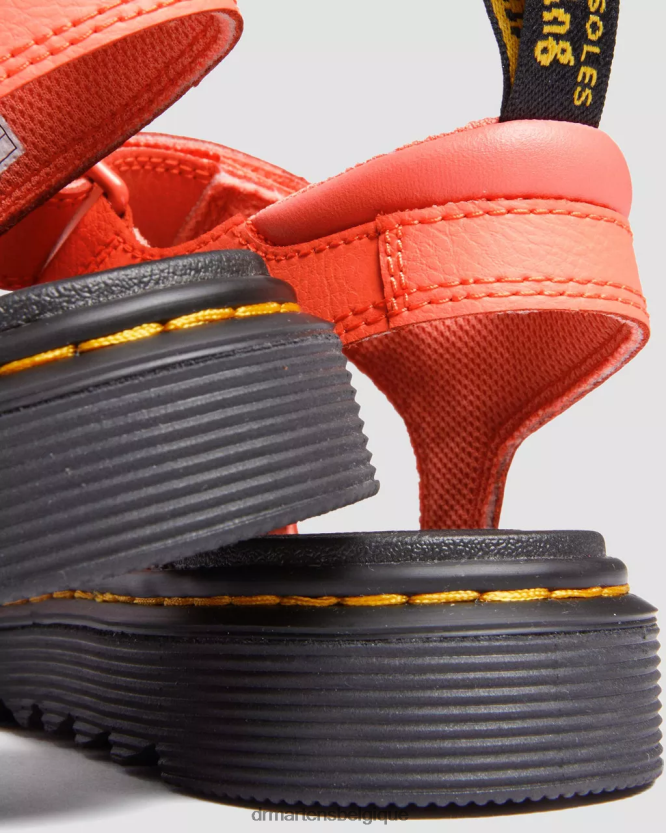 chaussure être Dr. Martens enfants Klaire - Athena - Sandales à brides en cuir corail athéna 6RFZX0467