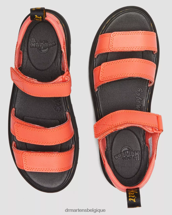 chaussure être Dr. Martens enfants Klaire - Athena - Sandales à brides en cuir corail athéna 6RFZX0467