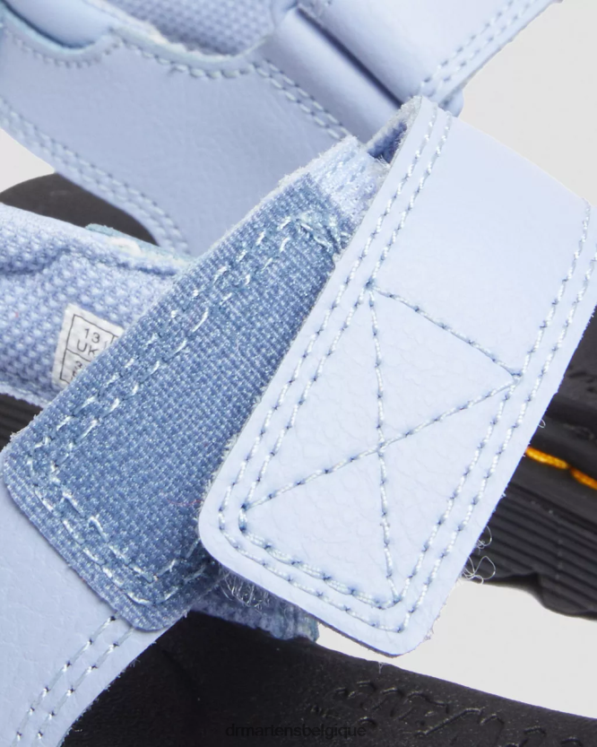 chaussure être Dr. Martens enfants sandales à brides en cuir junior klaire athena Athéna bleue zen 6RFZX0446