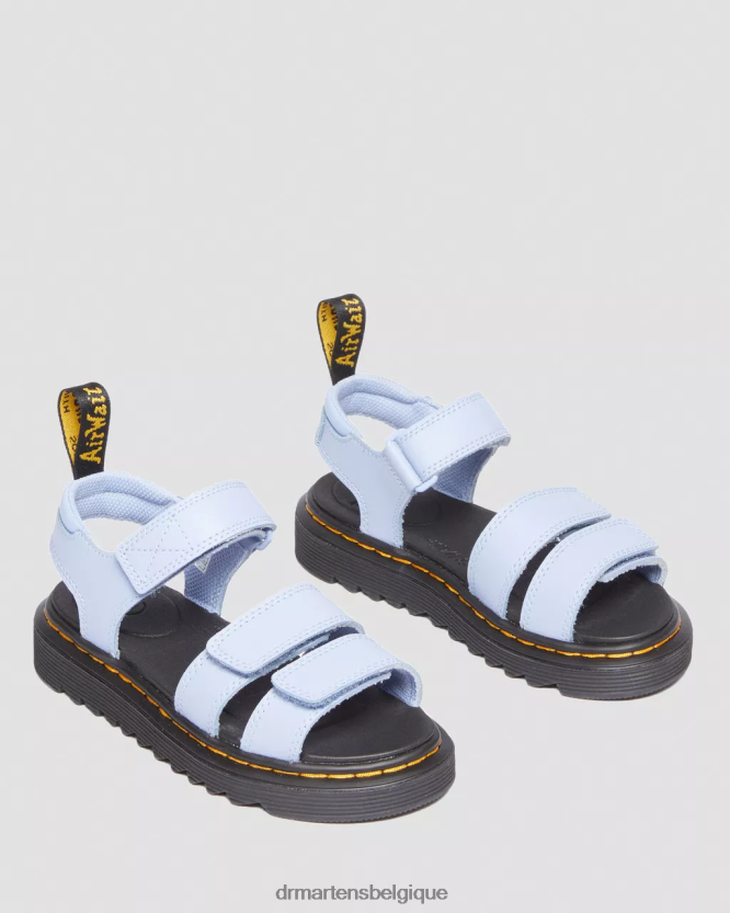 chaussure être Dr. Martens enfants sandales à brides en cuir junior klaire athena Athéna bleue zen 6RFZX0446