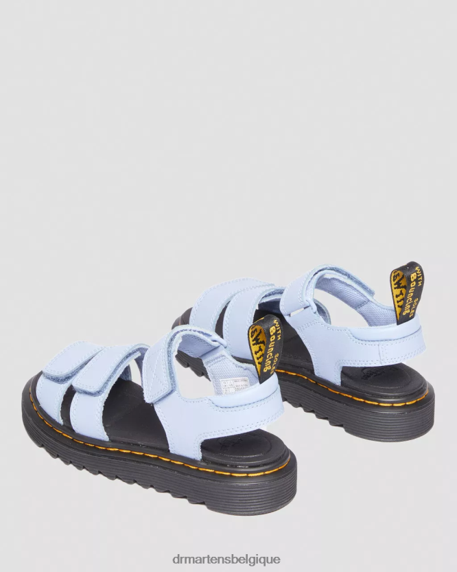 chaussure être Dr. Martens enfants sandales à brides en cuir junior klaire athena Athéna bleue zen 6RFZX0446