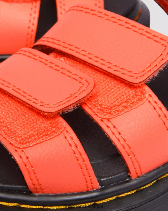 chaussure être Dr. Martens enfants sandales à brides en cuir junior klaire athena corail athéna 6RFZX0448