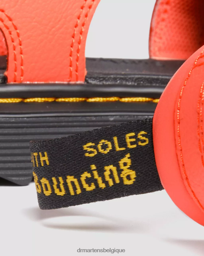 chaussure être Dr. Martens enfants sandales à brides en cuir junior klaire athena corail athéna 6RFZX0448